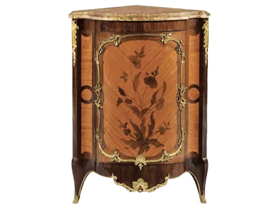 Encoignure d'époque Louis XV Restauration de meubles à Paris - Vincennes. Historique de l'encoignure d'époque Louis XV
