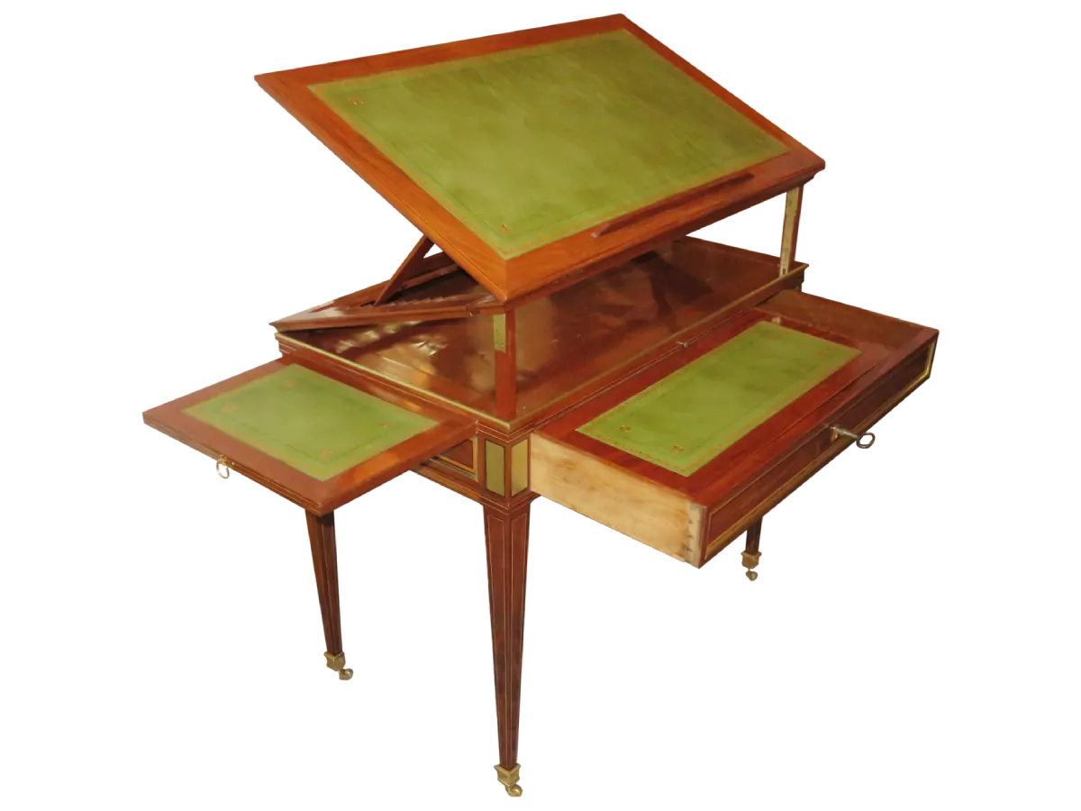 Table à la Tronchin d'époque Louis XVI Restauration de meubles à Paris - Vincennes. Historique de la table à la Tronchin d'époque Louis XVI