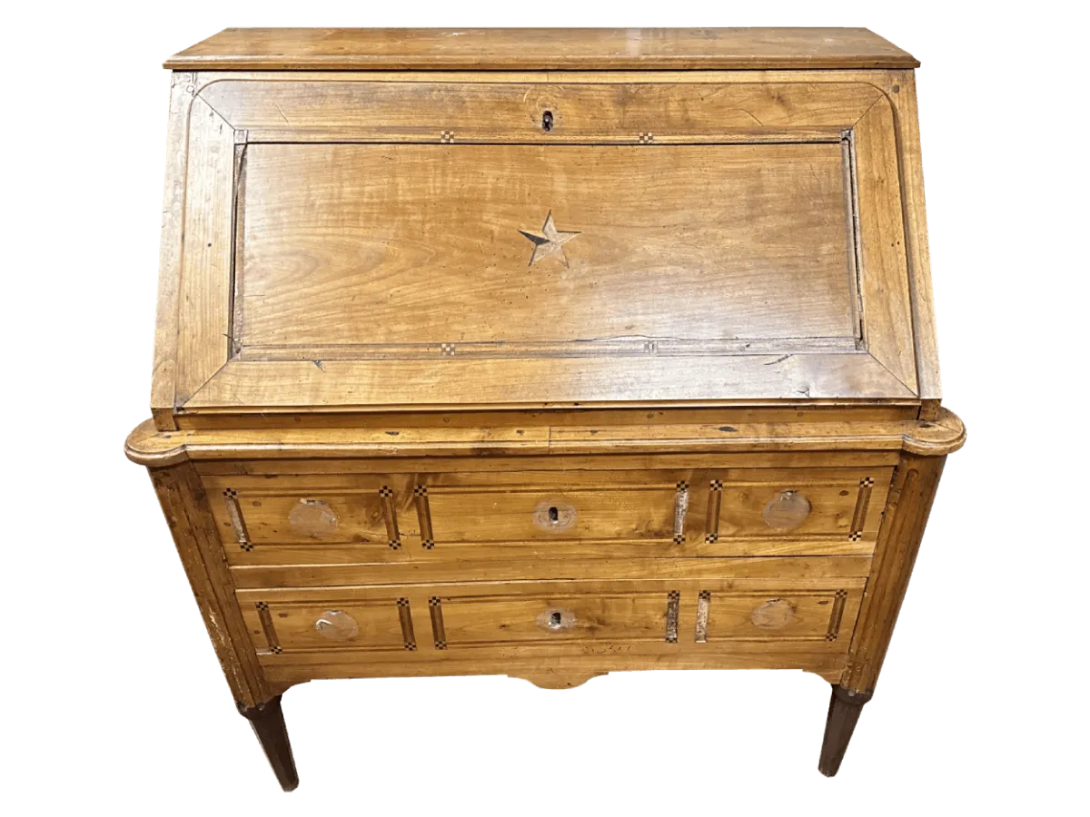 Avant restauration. Bureau de pente d'époque Louis XVI Avant restauration. Restauration à Paris - Vincennes d'un Bureau de pente d'époque Louis XVI
