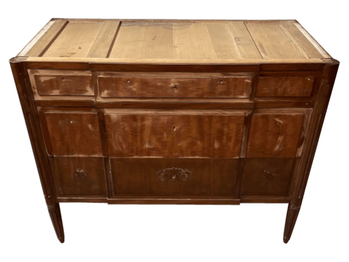 Avant restauration. Commode Louis XVI Avant restauration. Restauration à Paris - Vincennes d'une commode Louis XVI